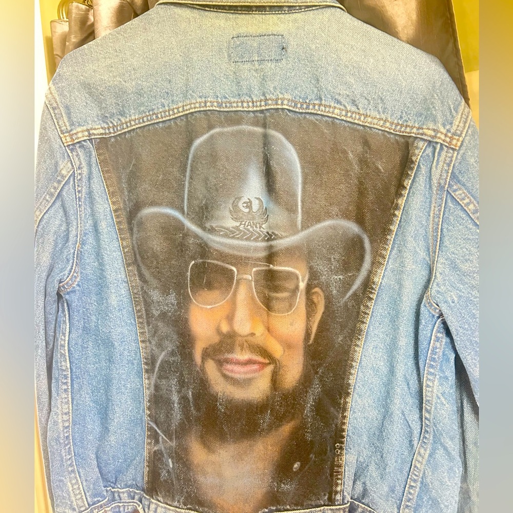 Vintage Levi Jean Jacket / Airbrushed Hank Williams Jr